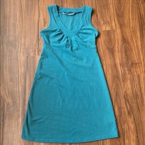 Athleta Teal-Blue Sleeveless V-Neck Sundress